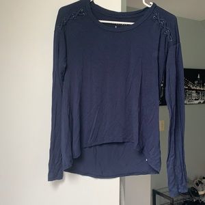 Navy blue long sleeve shirt